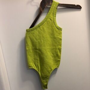 Green One-Shoulder Bodysuit